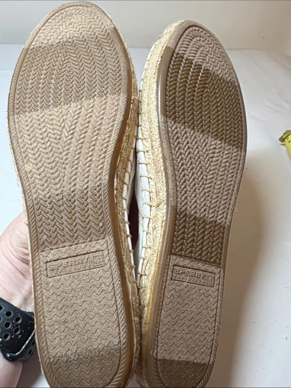 Sperry White Textile Espadrille Flats Size 7 1/2